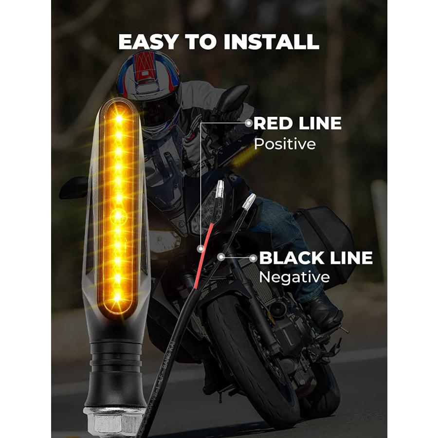 【並行輸入品】kemimoto Motorcycle Turn Signals  2Pcs LED Motorcycle Brake Lightsの画像