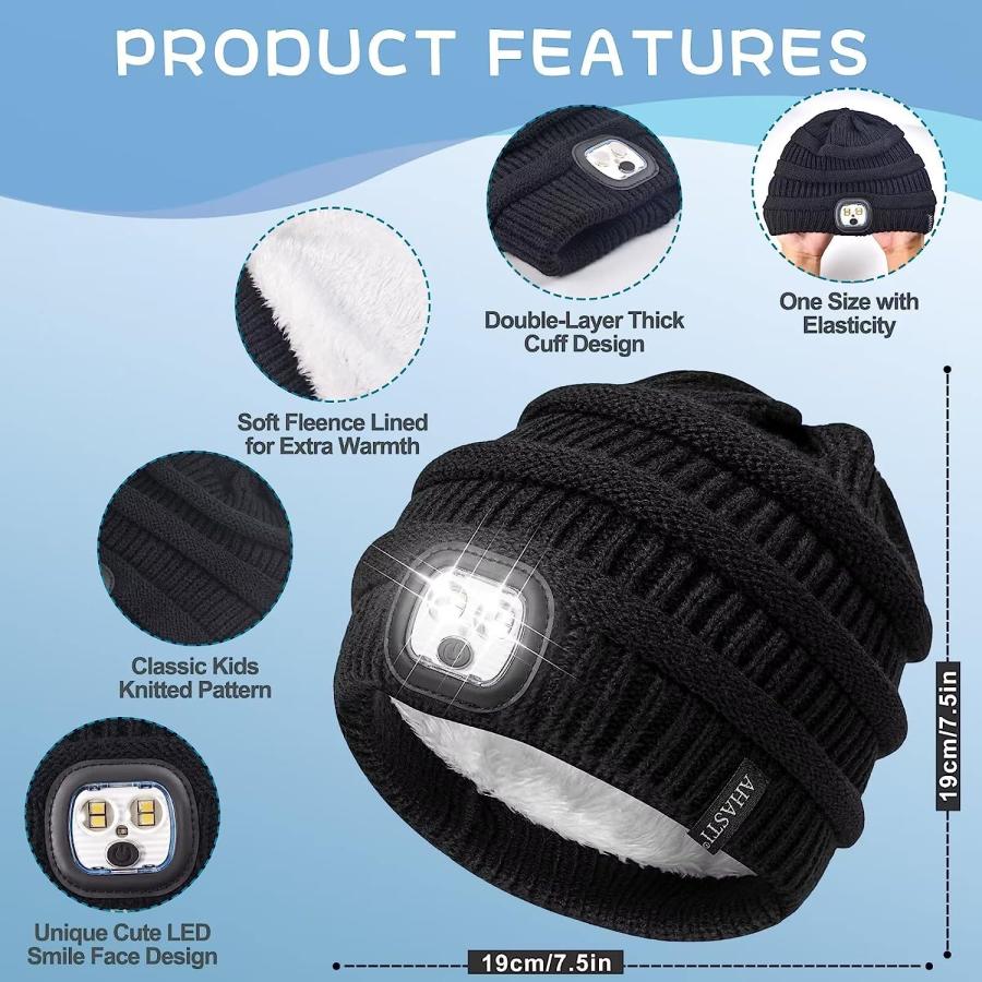 【並行輸入品】Beanie with Light for Kids Hat with Light Built in Rechargeable Win_2