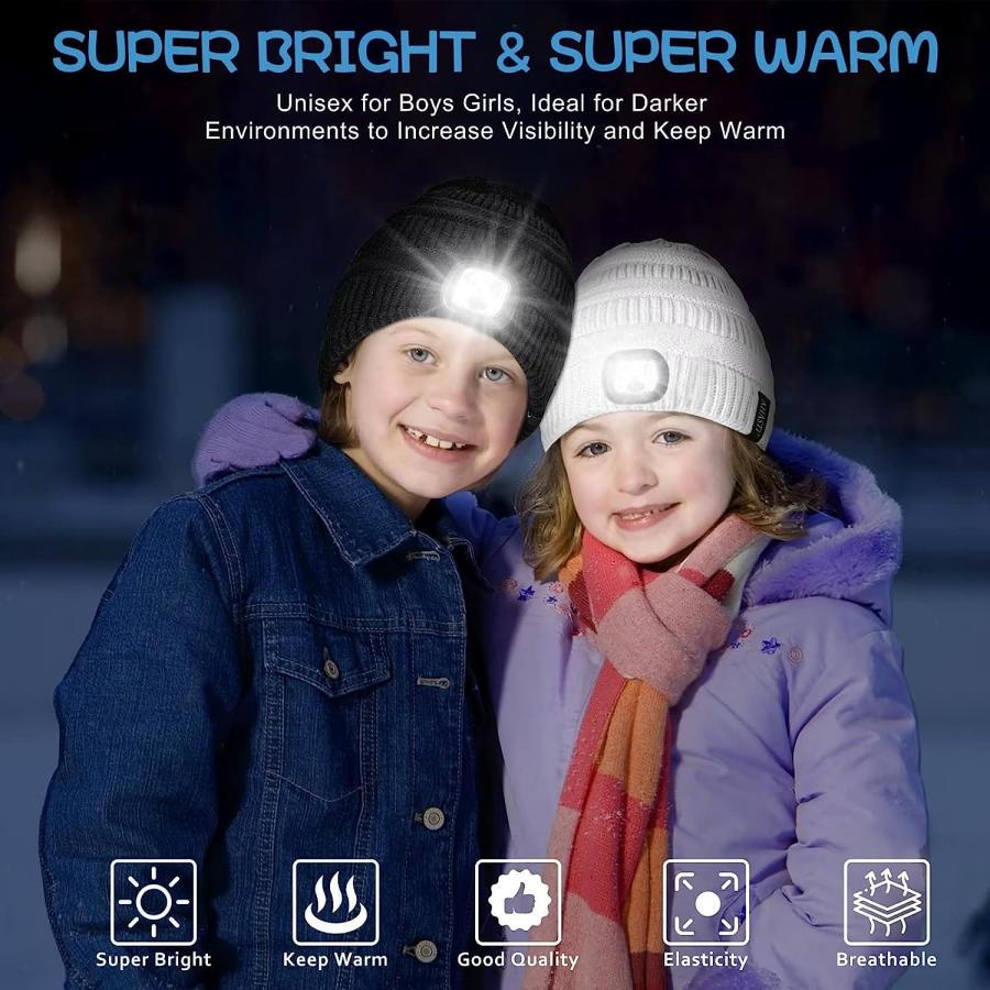 【並行輸入品】Beanie with Light for Kids Hat with Light Built in Rechargeable Win_6