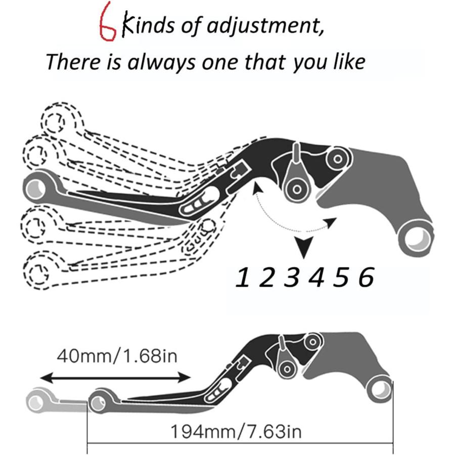 【並行輸入品】SEPIE Multicolor Motorcycle Accessories Adjustable Brake Clutch Leve_1