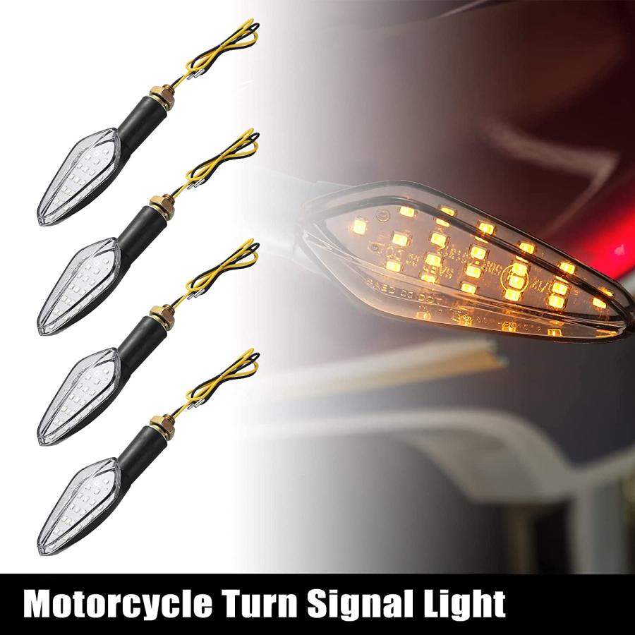 【並行輸入品】Motoforti 4pcs Motorcycle Flowing Turn Signal Lights Amber Light 12V