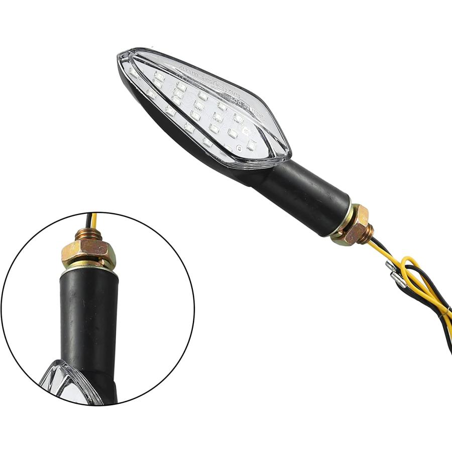 【並行輸入品】Motoforti 4pcs Motorcycle Flowing Turn Signal Lights Amber Light 12V