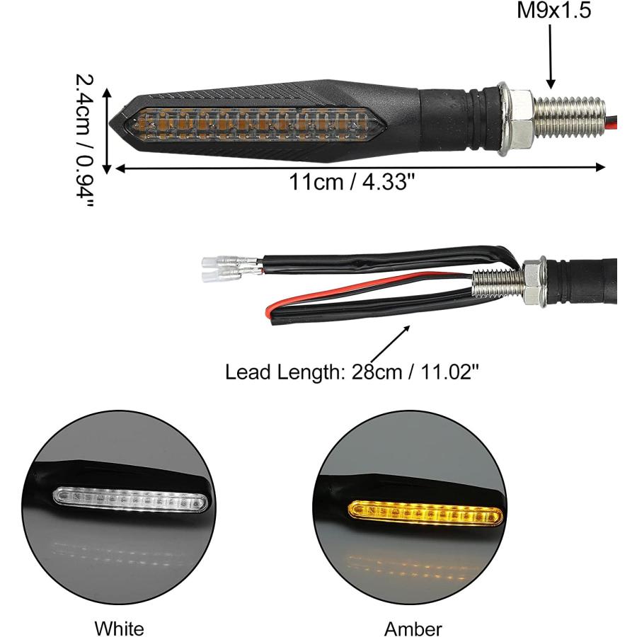 【並行輸入品】Motoforti 4pcs Motorcycle Flowing Turn Signal Lights Amber Light 12Vの画像
