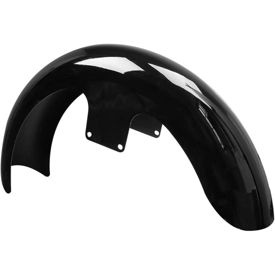【並行輸入品】Motorcycle Vivid Black 19inch Wheel Wrap Front Fender Fit for Harleyの画像