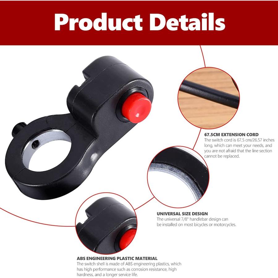 【並行輸入品】Motorcycle Handlebar Switch Press Button Handlebar Switch Motorcycleの画像