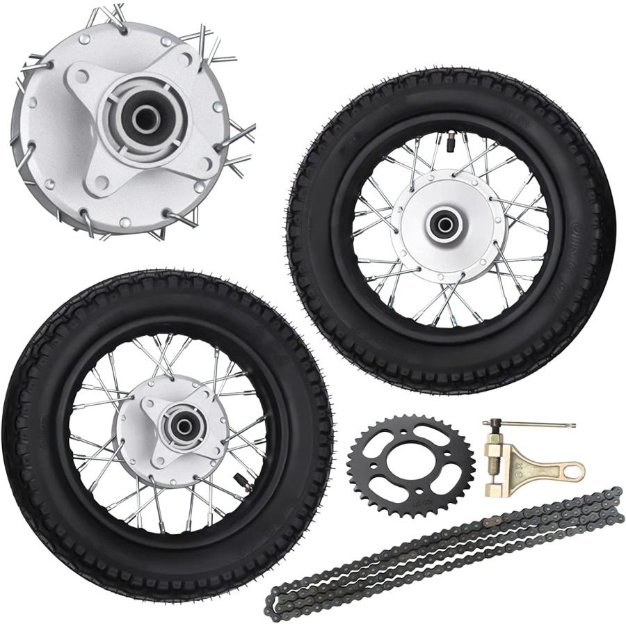 OCASAMI 2.5010 Dirt Bike Tire 2.5010 Front Rear Tire Rim Wheel Drum