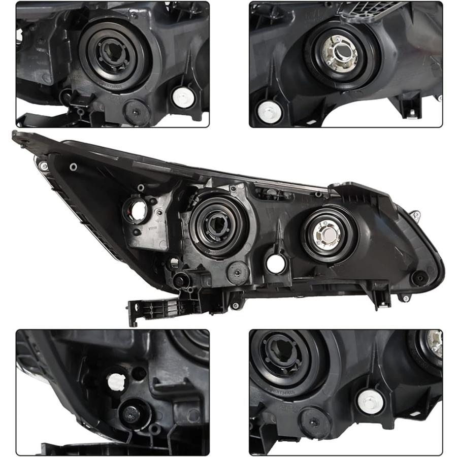 【並行輸入品】SEBLAFF 運転席\u0026助手席側 ブラック ハウジングプロジェクターヘッドランプ アセンブリ 交換用 2013-2015 アコード 4ドの画像