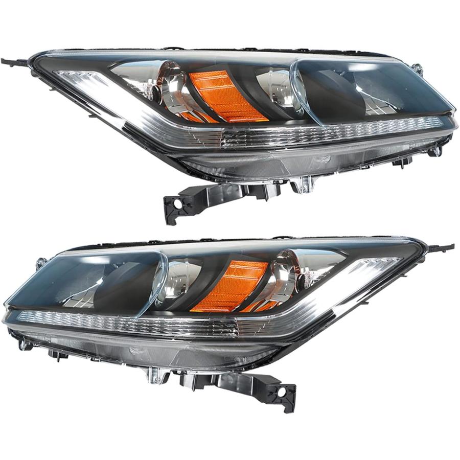【並行輸入品】SEBLAFF 運転席\u0026助手席側 ブラック ハウジングプロジェクターヘッドランプ アセンブリ 交換用 2013-2015 アコード 4ドの画像
