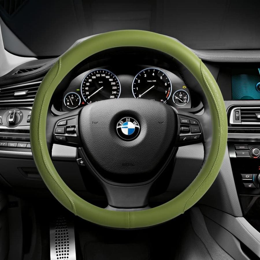 【並行輸入品】VARGTR ハンドルカバー マイクロファイバーレザーハンドルカバー クラシックエンボス加工 滑り止め 通気性 自動車ハンドルカバ 並行 |  | 02