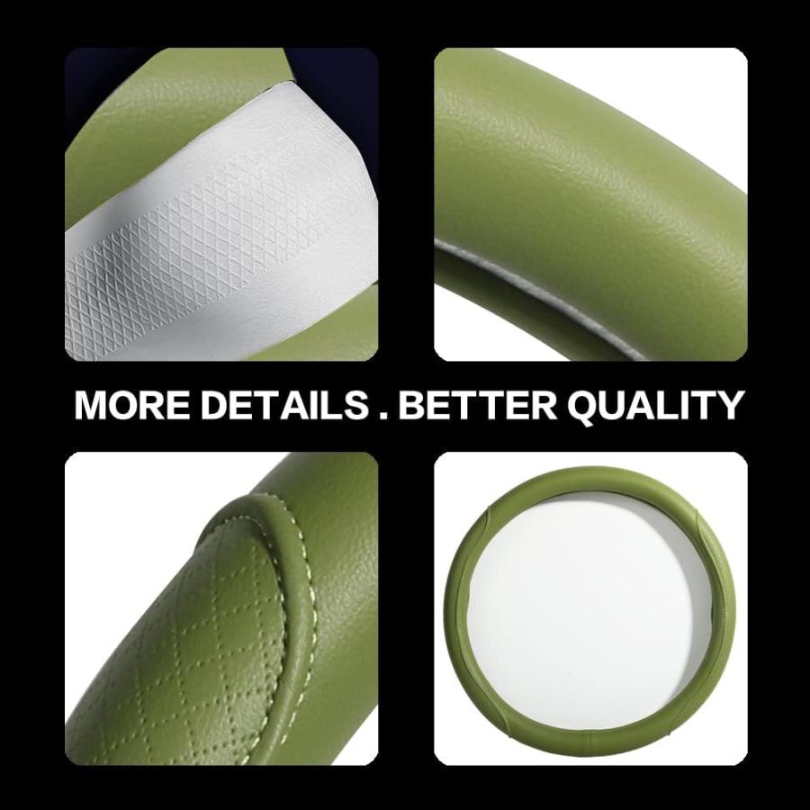 【並行輸入品】VARGTR ハンドルカバー マイクロファイバーレザーハンドルカバー クラシックエンボス加工 滑り止め 通気性 自動車ハンドルカバ 並行 |  | 03