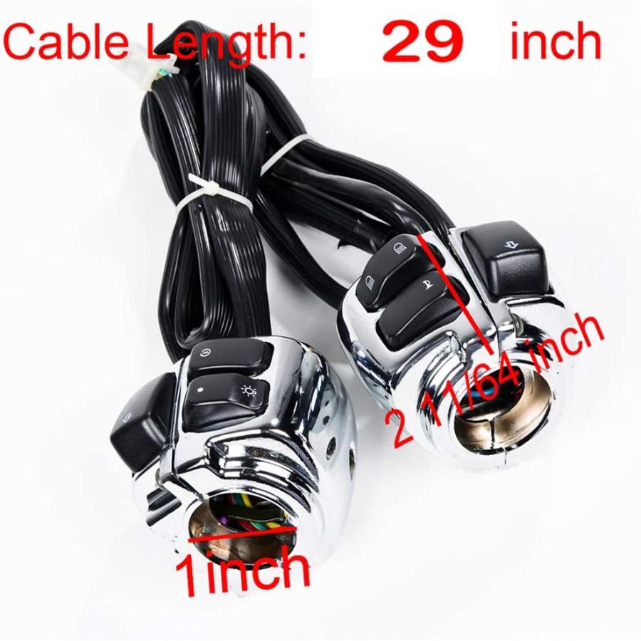 【並行輸入品】AMOPACORP 2pcs Motorcycle 1 inch Handlebar Headlight Horn Turn Signa