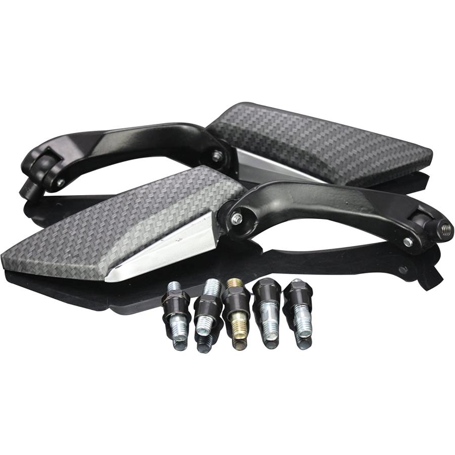 MotorToGo 1Pair Black Carbon Mini Motorcycle Mirrors Compatible for Ducati Diavel　並行輸入品