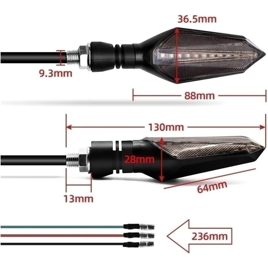 【並行輸入品】WSNDM 12 V LED Motorcycle Turn Signal Lights Moto Tail Lights Signalの画像