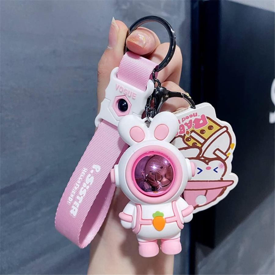 【並行輸入品】漫画 クール 宇宙飛行士 ウサギ キーホルダー ファッション 宇宙飛行士 ウサギ 人形 車 キーリング ペンダント かわいい 女性 男性