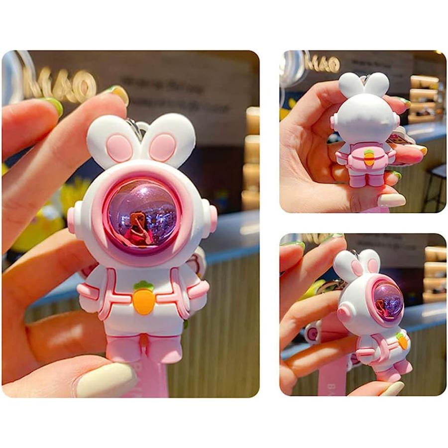 【並行輸入品】漫画 クール 宇宙飛行士 ウサギ キーホルダー ファッション 宇宙飛行士 ウサギ 人形 車 キーリング ペンダント かわいい 女性 男性
