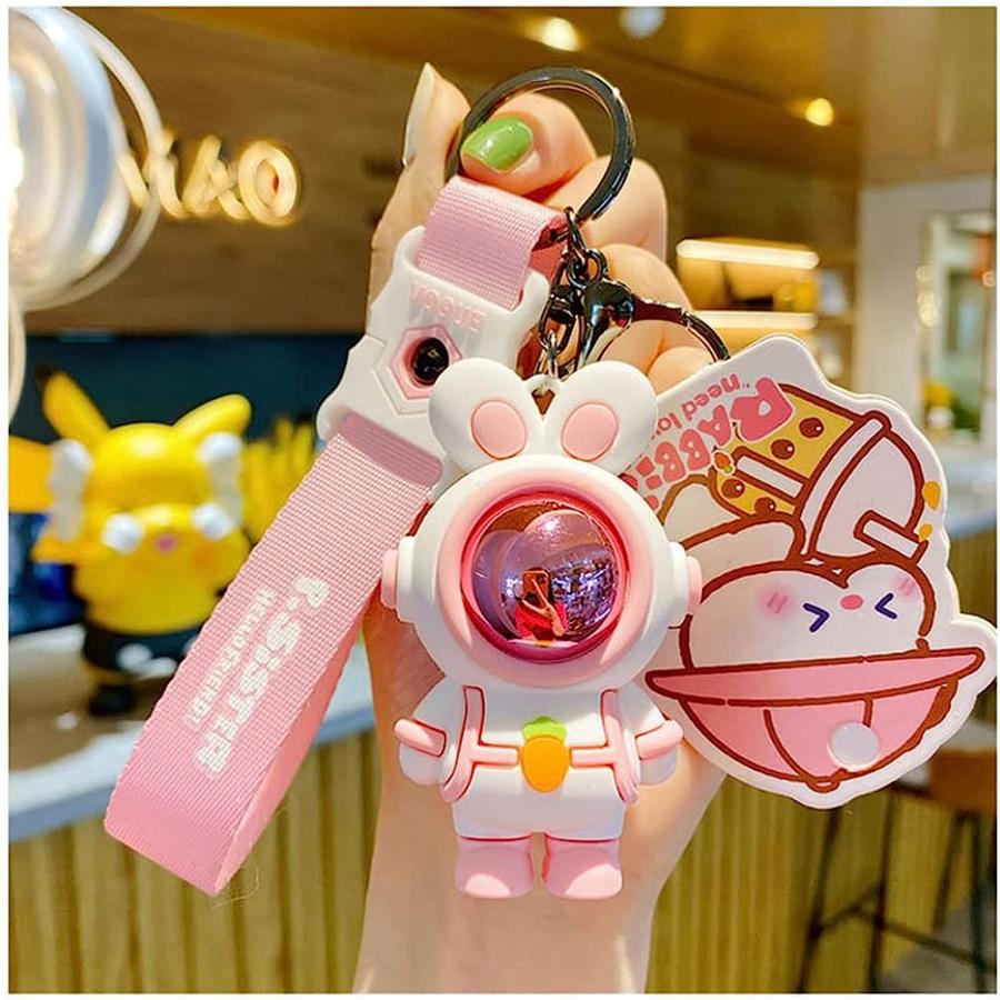 【並行輸入品】漫画 クール 宇宙飛行士 ウサギ キーホルダー ファッション 宇宙飛行士 ウサギ 人形 車 キーリング ペンダント かわいい 女性 男性