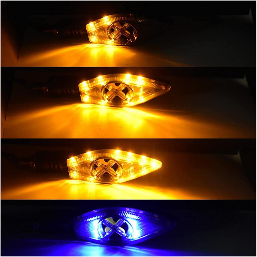 【並行輸入品】Motorcycle Turn Signal Lights Moto Amber Indicators Flash Flowing La_1