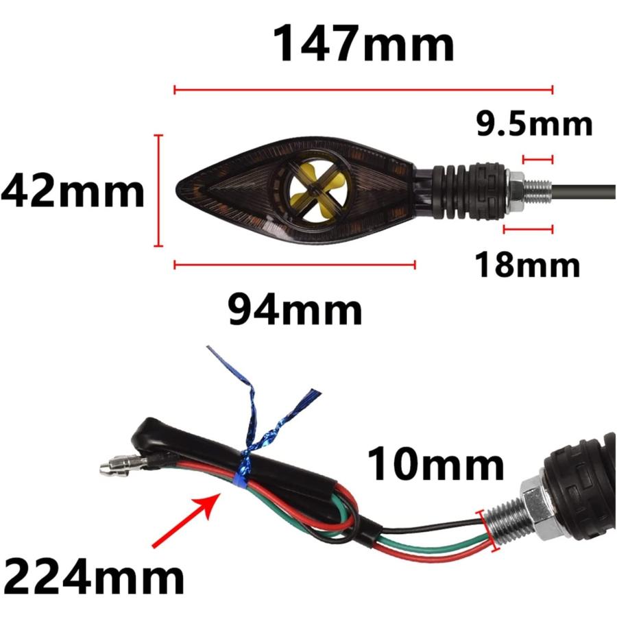 【並行輸入品】Motorcycle Turn Signal Lights Moto Amber Indicators Flash Flowing La_6