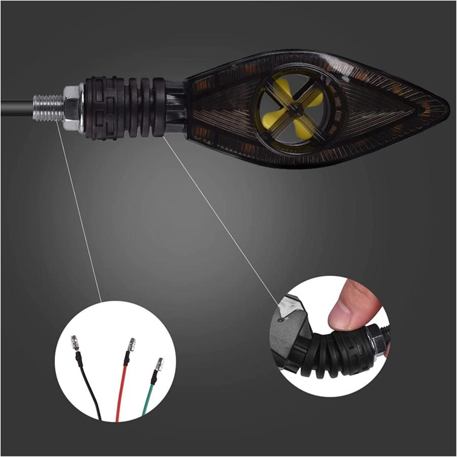 【並行輸入品】Motorcycle Turn Signal Lights Moto Amber Indicators Flash Flowing Laの画像