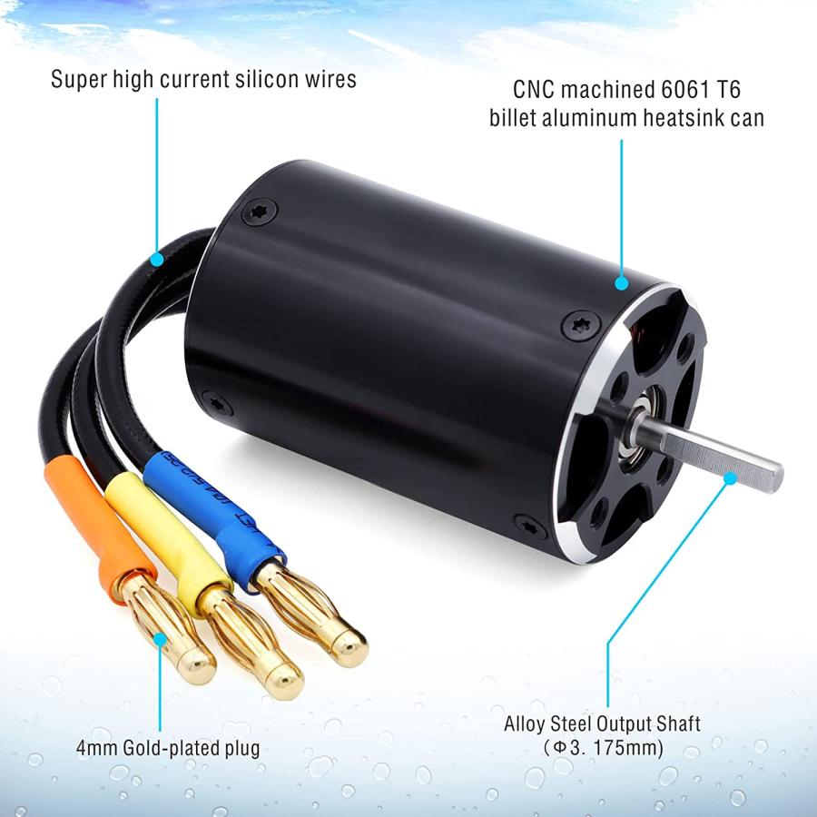 【並行輸入品】2948 3450 KV ブラシレスRCボートモーター 卓越したホビー ブラシレスモーター 4極デザイン 交換用ボートパーツの画像