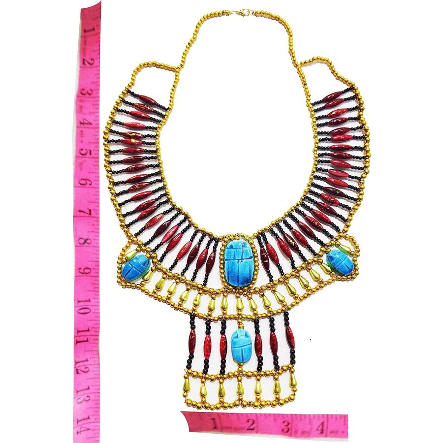 【並行輸入品】Egyptian Cleopatra Nefertiti Scarab Necklace Collar Choker Hand Made_1