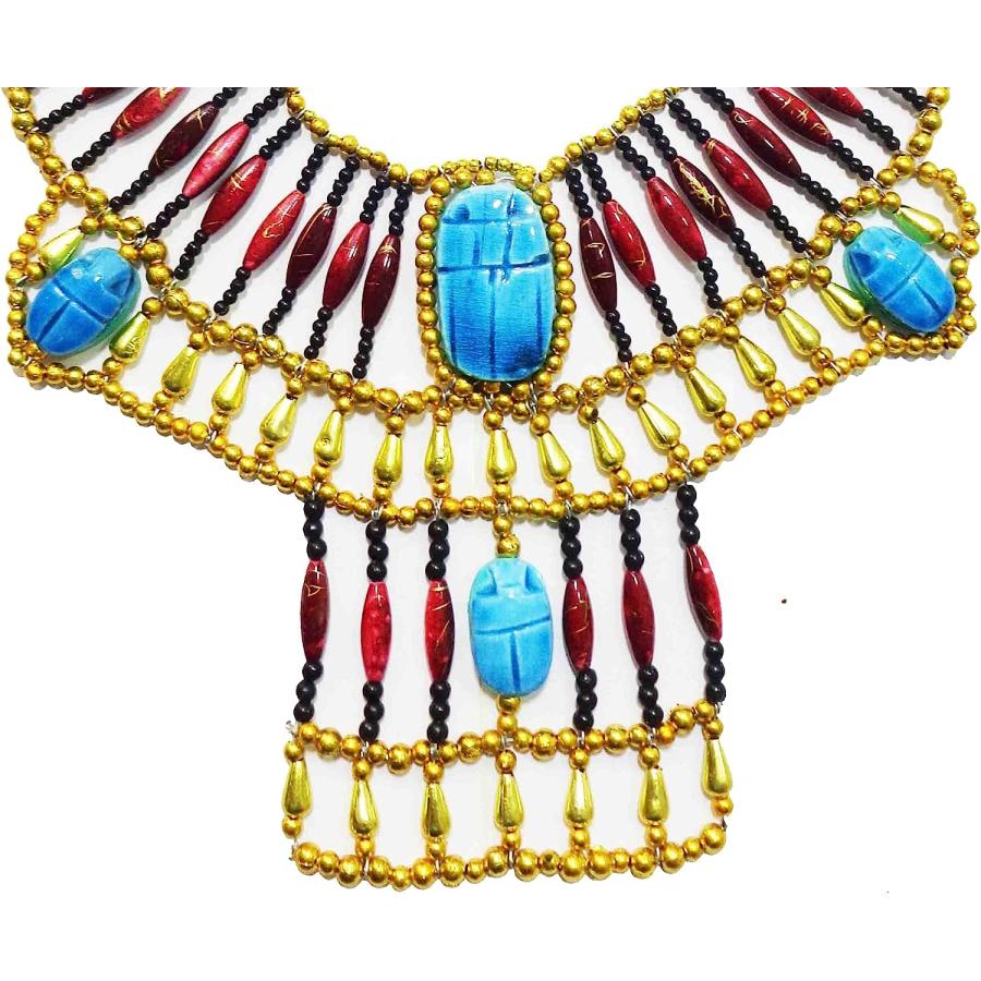 【並行輸入品】Egyptian Cleopatra Nefertiti Scarab Necklace Collar Choker Hand Made_2