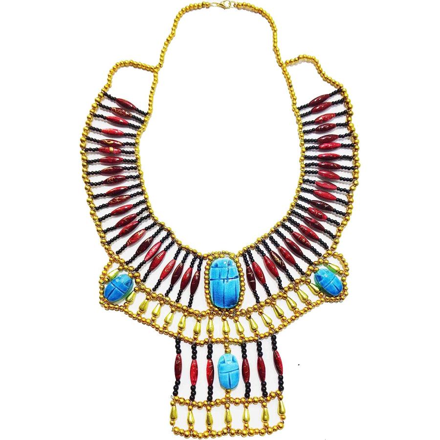 【並行輸入品】Egyptian Cleopatra Nefertiti Scarab Necklace Collar Choker Hand Made_4