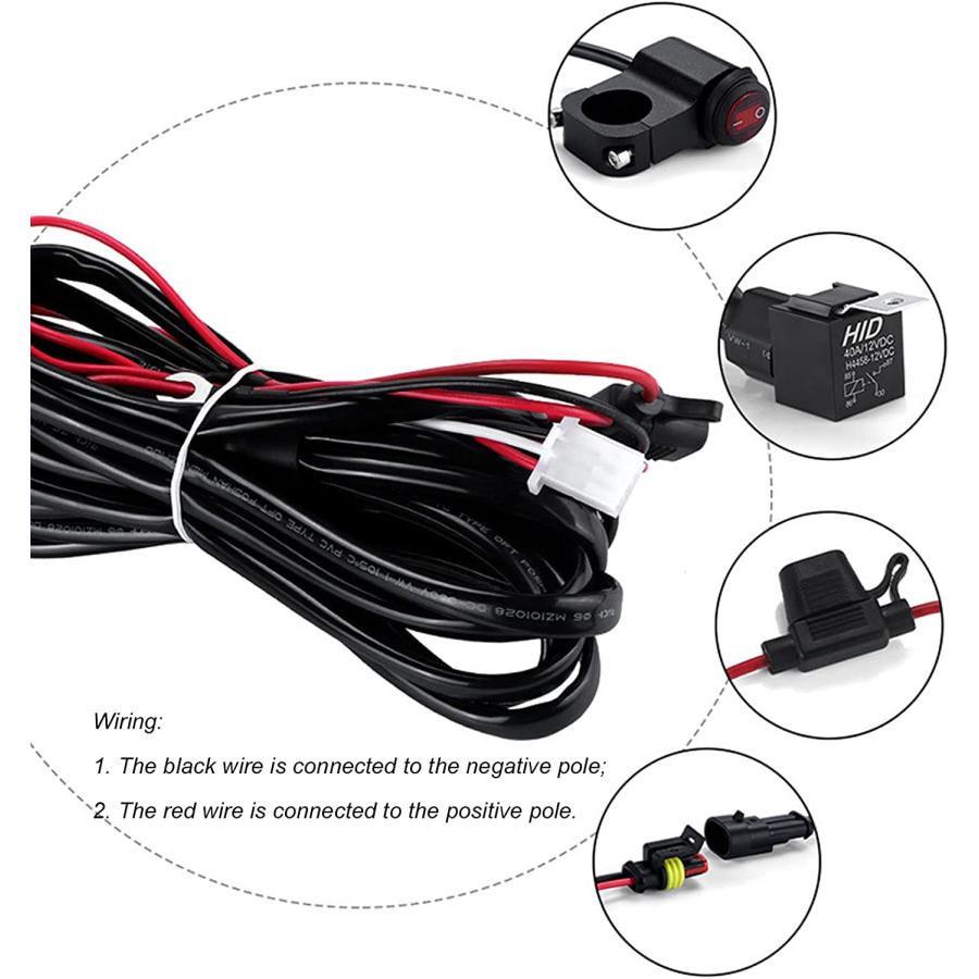 【並行輸入品】Motorcycle Switch Harness， LED Light Wiring Harness Kit 12V On Off Hの画像
