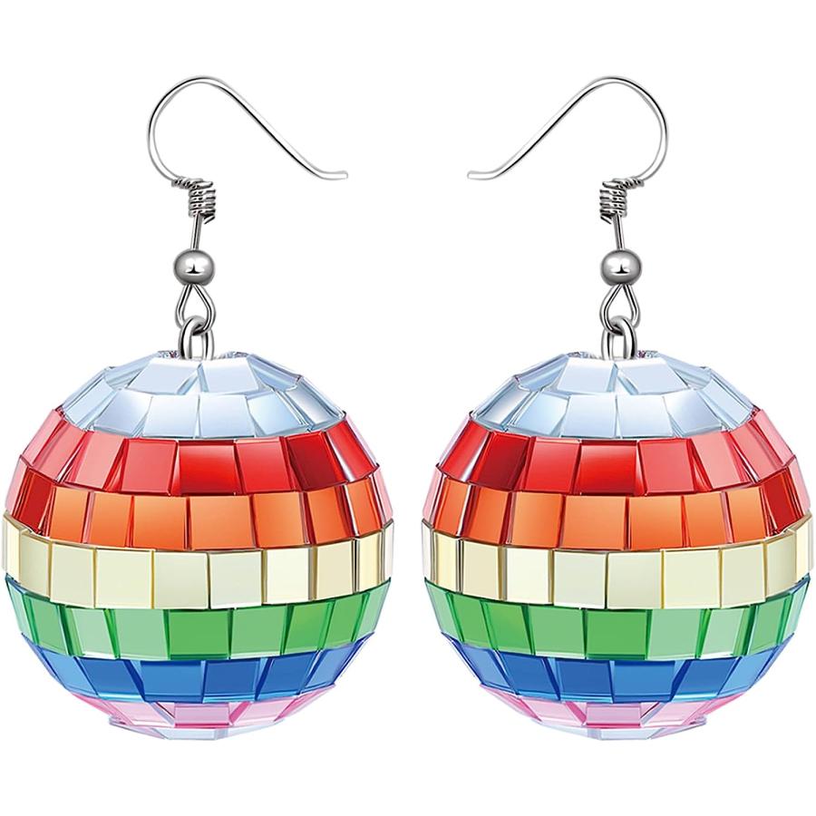 並行輸入品】ディスコボールイヤリング 60年代または70年代の