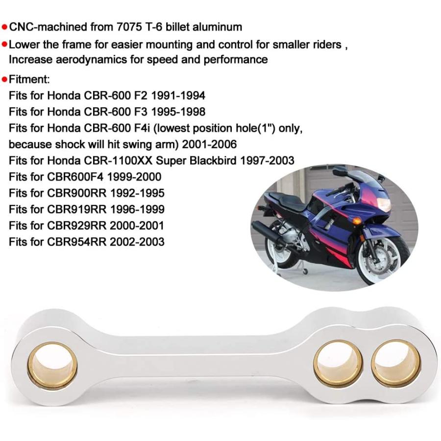 【並行輸入品】Motorcycle Lowering Link Silver Fits for CBR 600 F2 F3 F4i 900 919 9