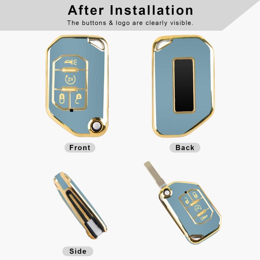 並行輸入品】QBUC キーフォブカバー キーチェーン付き フリップキー