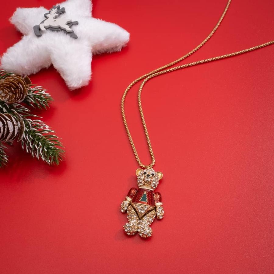 【並行輸入品】Madison Tyler Christmas Movable Bear Pendant Necklace for Women Stat_4
