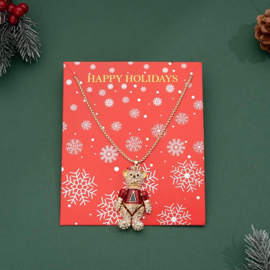 【並行輸入品】Madison Tyler Christmas Movable Bear Pendant Necklace for Women Stat_5