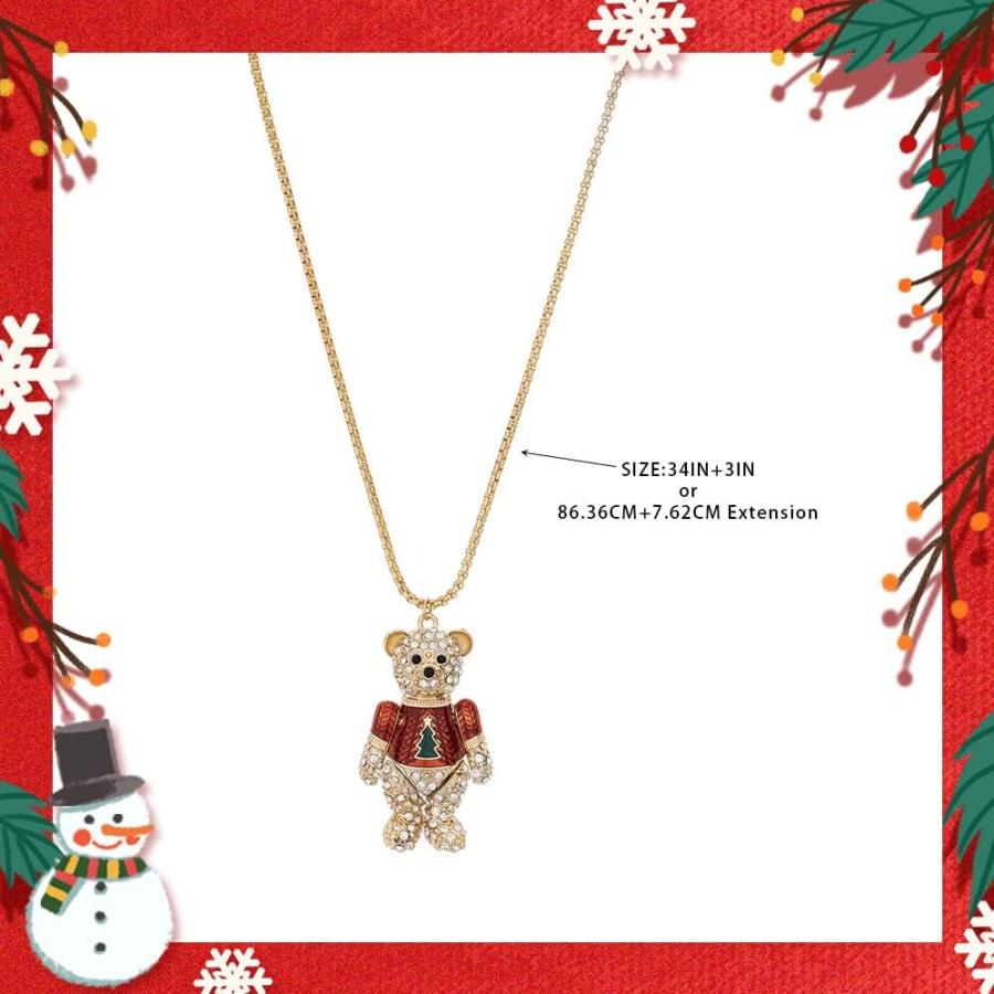 【並行輸入品】Madison Tyler Christmas Movable Bear Pendant Necklace for Women Stat_6