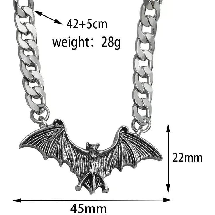 【並行輸入品】バットネックレス レディース ガールズ ゴシック パンク クール ヘビーチェーン チョーカー バットウィング ペンダントネックレス ハロ_1