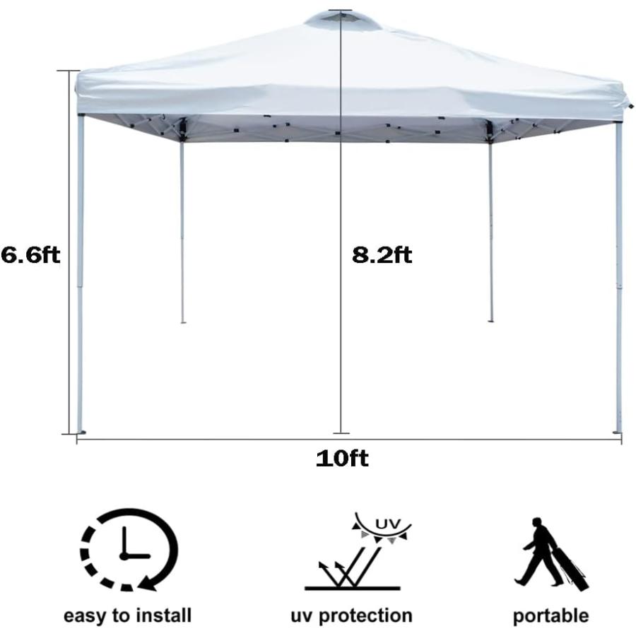 10'x10'　Pop　Up　Tents　Canopy　Adjustable　Tent　Outdoor　Instant　Sports　Height　Folding　Setup　Canopy　Beach　for　Canopy　Portable　Folding　Shelter　Easy　Part
