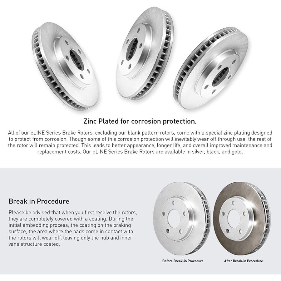 【並行輸入品】R1 Concepts Front Rear Brakes and Rotors Kit |Front Rear Brake Pads|_3
