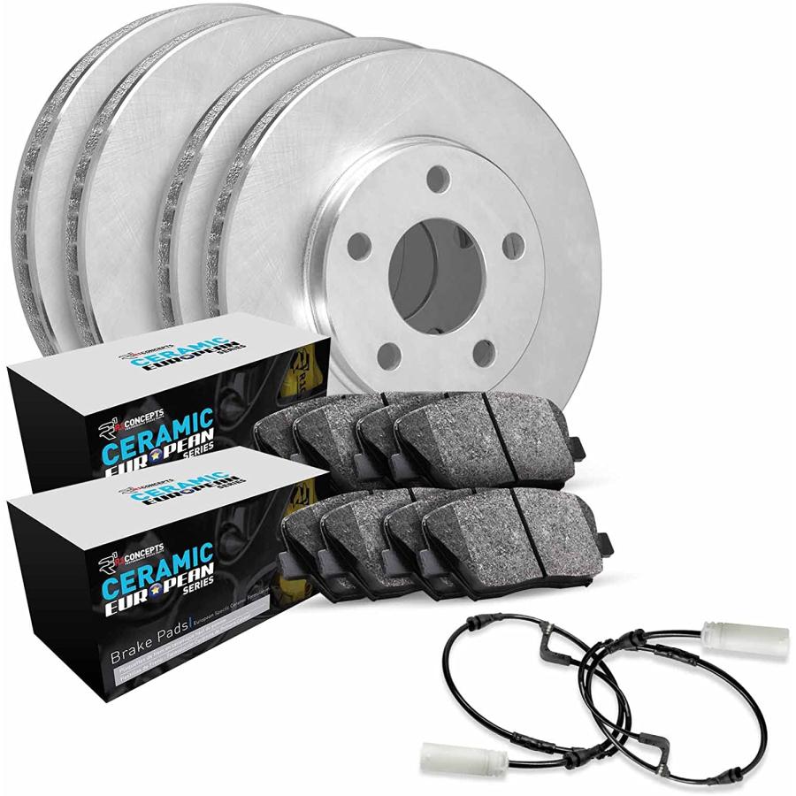 R1 Concepts Front Rear Brakes and Rotors Kit Front Rear Brake pads
