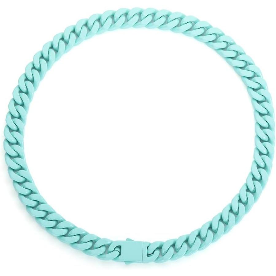 【並行輸入品】Stainless Steel Macaron Color Cuban Bracelet Necklace Miami Rap Men'_1