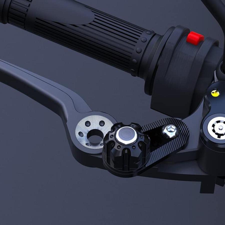 【並行輸入品】Mersuii バイク パーキング ブレーキ スイッチ アルミ合金 変換 ブルホーン 半自動制御 ロック オートバイ ブレーキ クラッチの画像