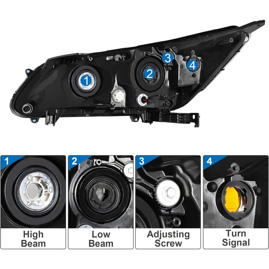 【並行輸入品】Genful LED DRL ヘッドライトアセンブリ 2013-2015 2013 2014 2015 13 14 15 ホンダ アコー