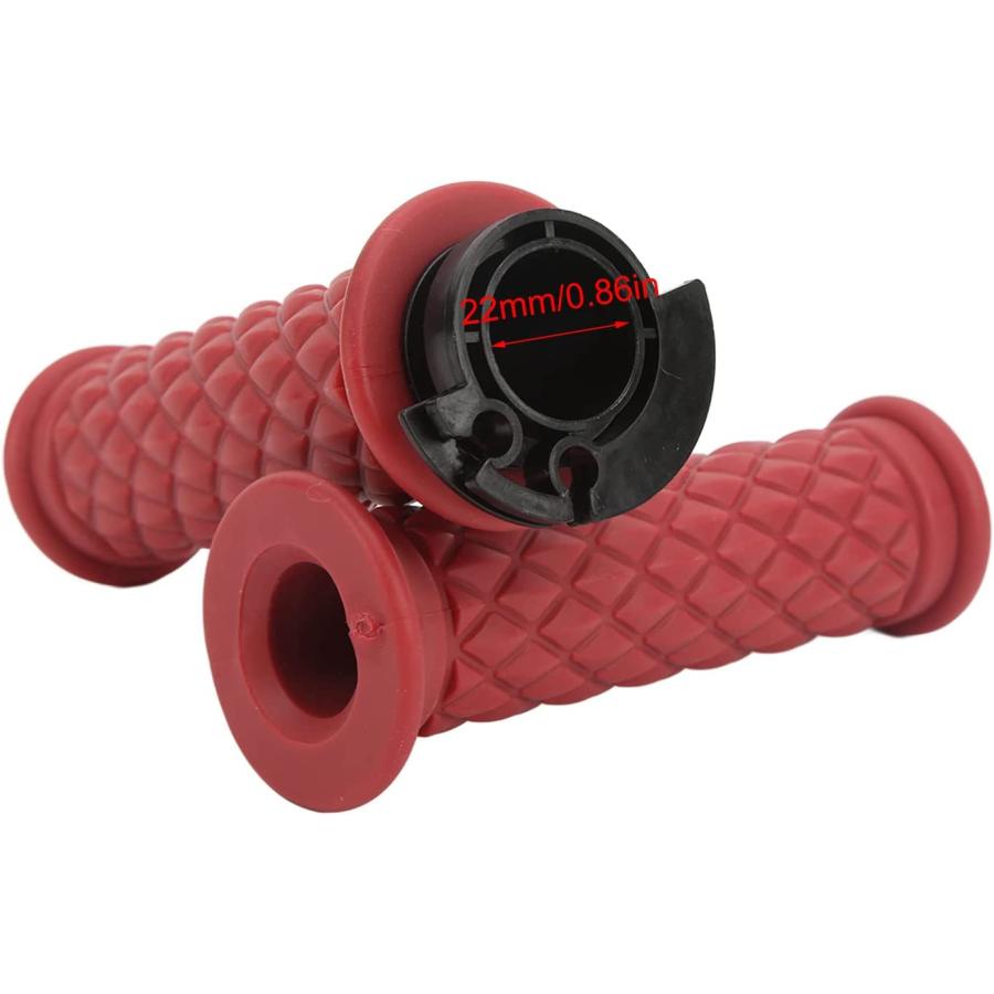 Universal Motorcycle Handlebar  Throttle Handle Grips 22mm Comfortable 1 Pair Shockproof Stable Exquisite Appearance for Motorbike (Red)　並行輸入品｜dep-dreamfactory｜06