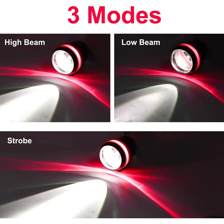 【並行輸入品】Motorcycle Spotlight with Switch 12V 24V Front Headlight Red Ring Foの画像