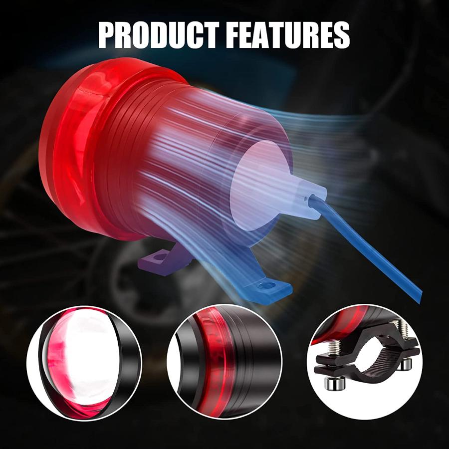 【並行輸入品】Motorcycle Spotlight with Switch 12V 24V Front Headlight Red Ring Foの画像