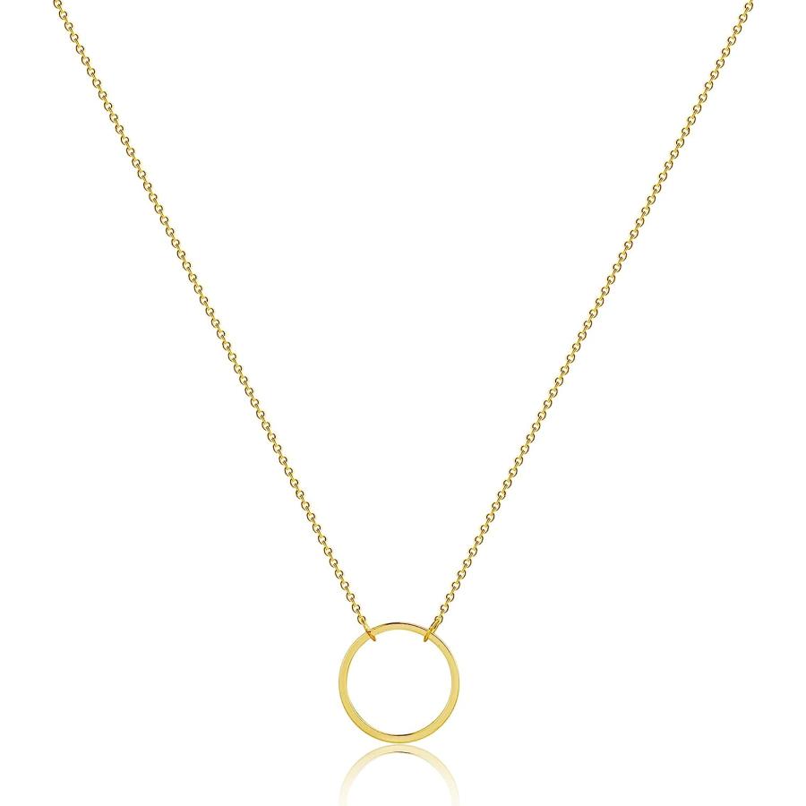 【並行輸入品】Tasiso 華奢なレイヤードコインネックレス 女性用 14Kゴールドメッキ 重ね付けサークルバーペンダントネックレス 小さなコインチョの画像