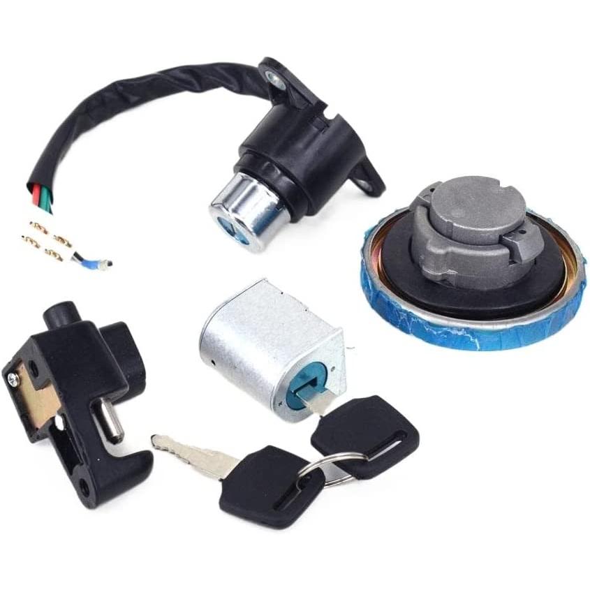 QBIYA Motorcycle Ignition Switch Fuel Lock Gas Cap Key Set Fit for