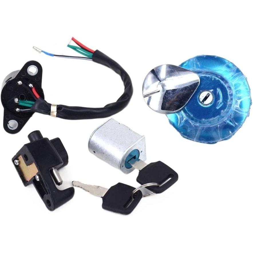 QBIYA Motorcycle Ignition Switch Fuel Lock Gas Cap Key Set Fit for