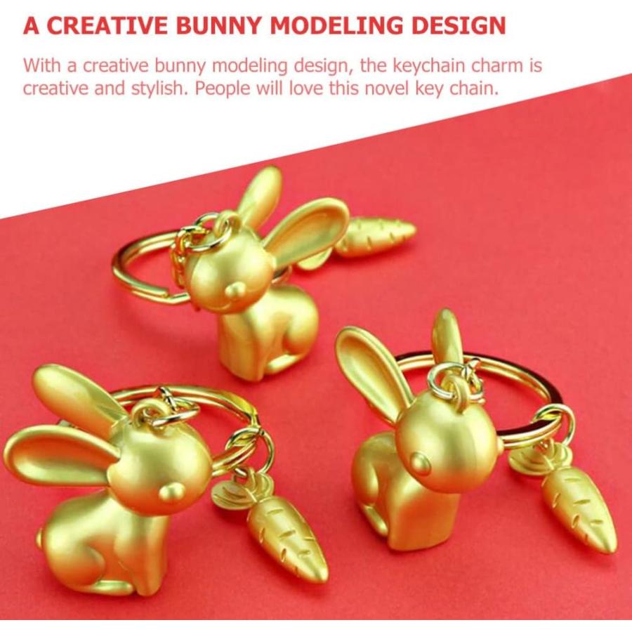 【並行輸入品】Amosfun 4pcs Rabbit Keychains 2023 Chinese Zodiac Pendant Charms Bun_6