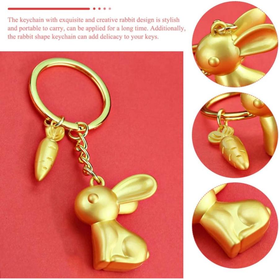 【並行輸入品】Amosfun 4pcs Rabbit Keychains 2023 Chinese Zodiac Pendant Charms Bun_7