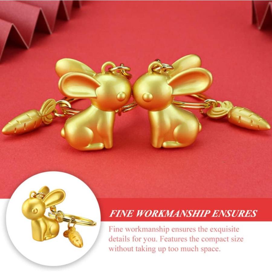 【並行輸入品】Amosfun 4pcs Rabbit Keychains 2023 Chinese Zodiac Pendant Charms Bun_8